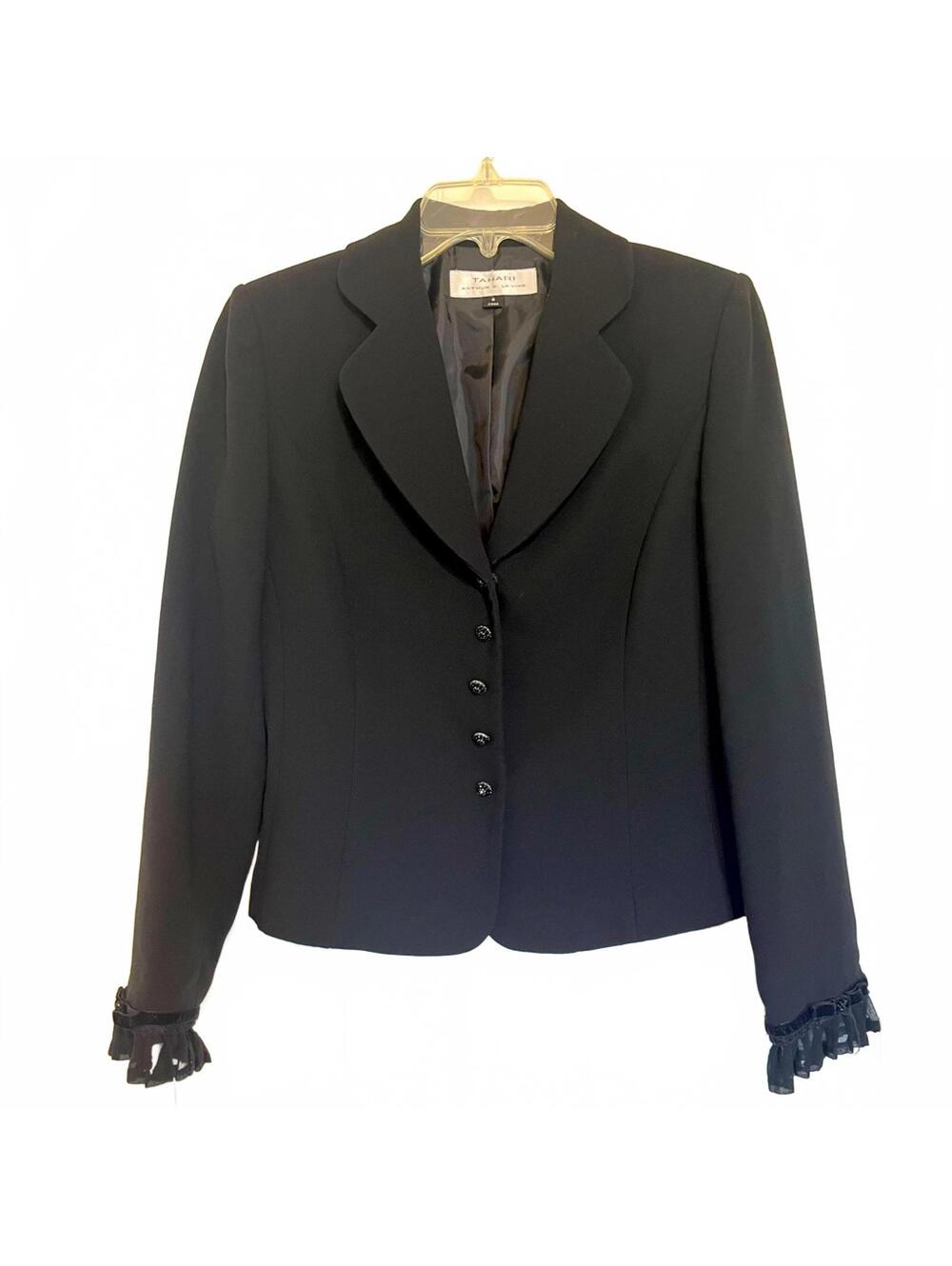 Tahari Black Blazer – Classic Tailored Career Jacket